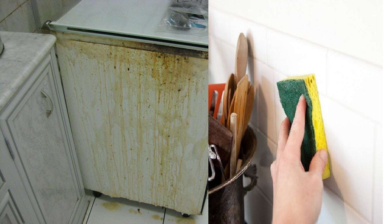 طريقة سهلة لتنظيف حوائط المطبخ من الاوساخ والدهون والبقع العنيدة بكل سهولة