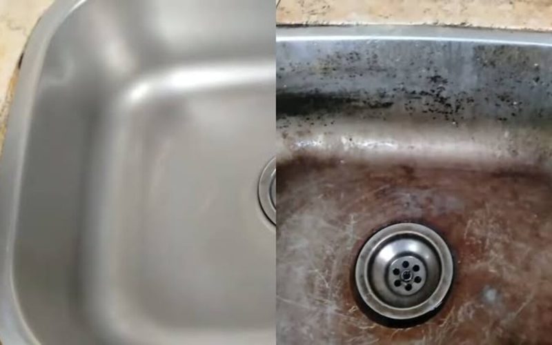 شوفي الفرق بنفسك.. طريقة سحرية لتنظيف حوض المطبخ بمكونات موجودة في بيتك