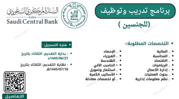 اعرف التفاصيل.. البنك المركزي السعودي يعلن بدء التوظيف للجنسين عبر برنامج تطوير الكفاءات الاستثمارية