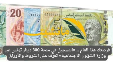 عاجل الآن.. «التسجيل في منحة 300 دينار تونس عبر وزارة الشؤون الاجتماعية» تعرف على الشروط والأوراق